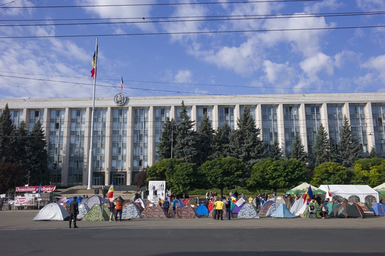 La tendopoli il 9 settembre 2015, nelle prime settimane di mobilitazione