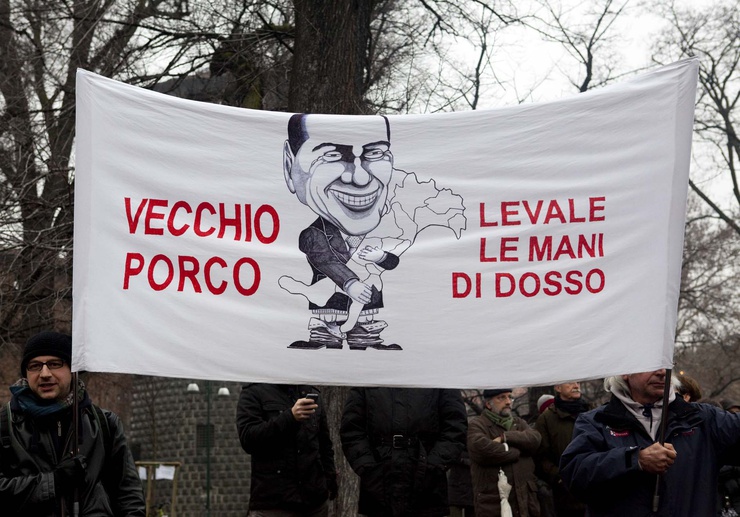 'Take your hands off me', cries a woman shaped like Italy